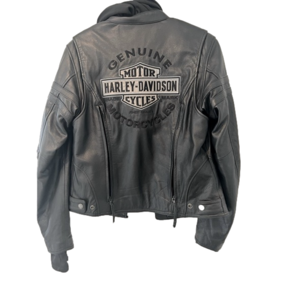 Harley Davidson Leather Jacket With Removable Hooded Jacket Liner